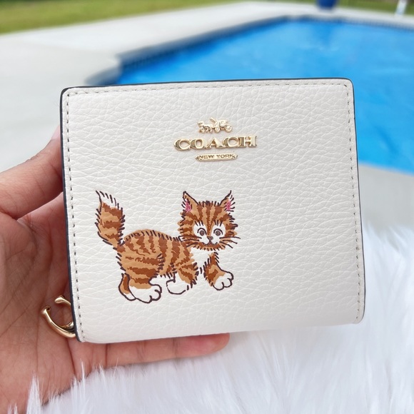 NWT Coach Snap Wallet With Dancing Kitten - Picture 2 of 8